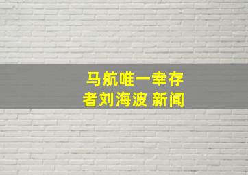 马航唯一幸存者刘海波 新闻